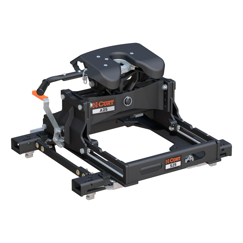 CURT 16059 A25 Sliding 5th Wheel Hitch, 25,000 lbs, Fits Select Silverado, Sierra Puck System